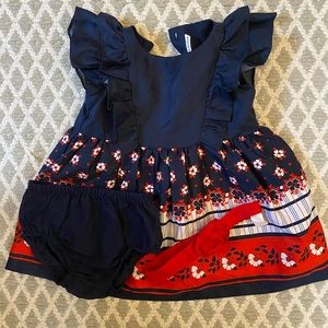 Like New Janie and Jack Baby Girls summer dress, matching headband, Size 6-12M